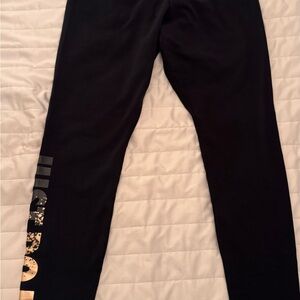 Nike Black Leggings with Gold Detail